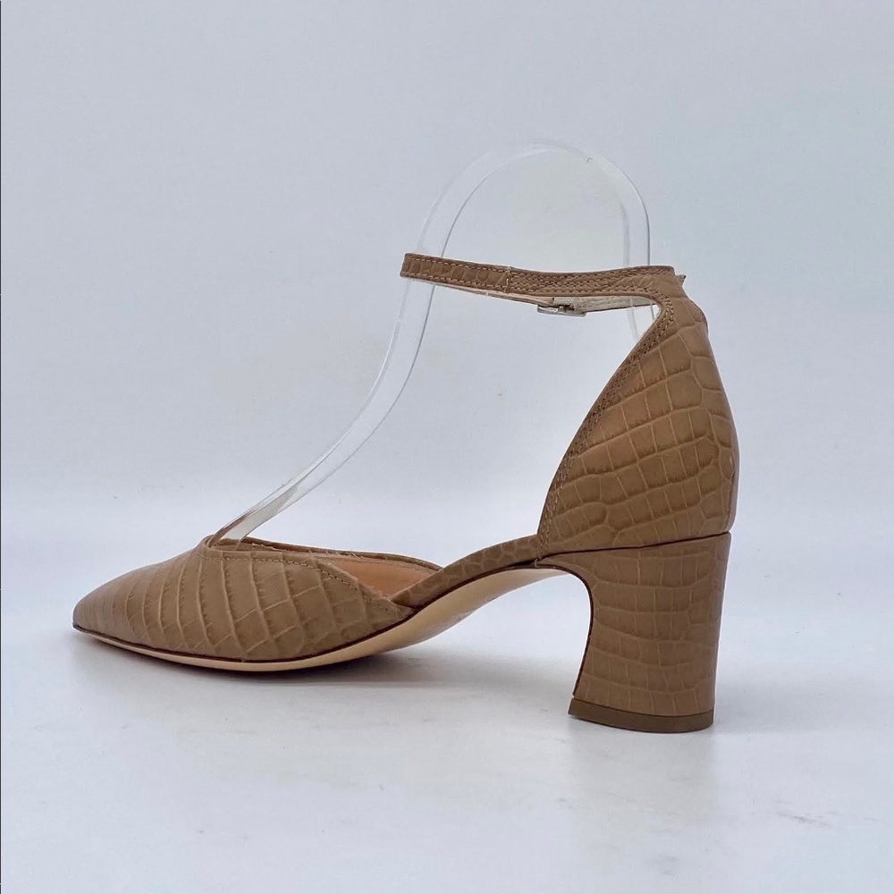AGL D'orsay Ankle Strap Pump in Tan Croc - Picture 4 of 12